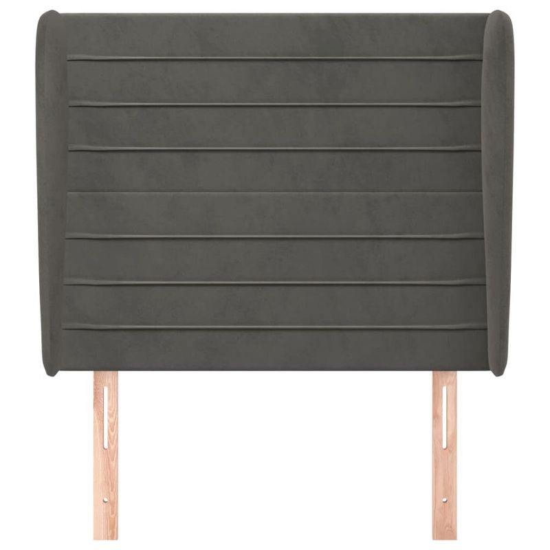 Testiera-ad-Orecchio-GrigioScuro-103x23x118-128cm-in-Velluto