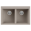 Elleci-Lavello-Incasso-2-vasche-79x50-Quadra-350-Granitek-Grigio-Tortora-LGQ35043