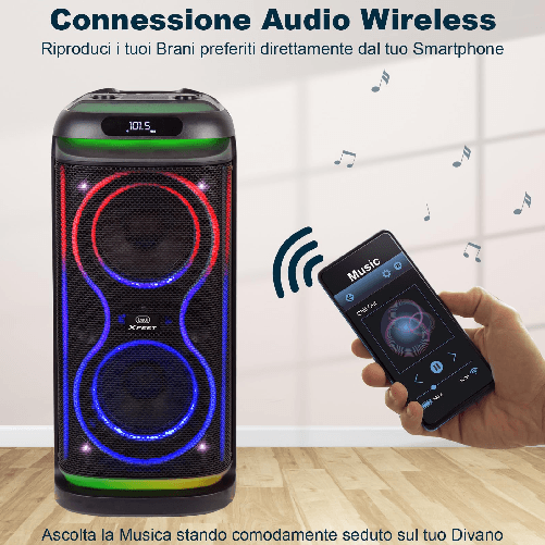 Trevi-XF-650-KB--Altoparlante-Wireless-100W-con-Karaoke-e-Luci-Multicolor