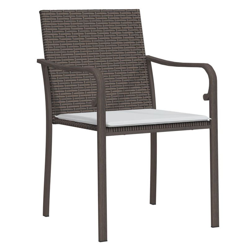 vidaXL-Sedie-da-Giardino-con-Cuscini-6pz-Marroni-56x59x84cm-Polyrattan