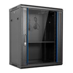 Aiten-Data-AI6615-Pensile-15U-profonditA A -600---Porta-in-vetro---Blocco-di-sicurezza---Include-vassoio-fisso-e-ventola-d