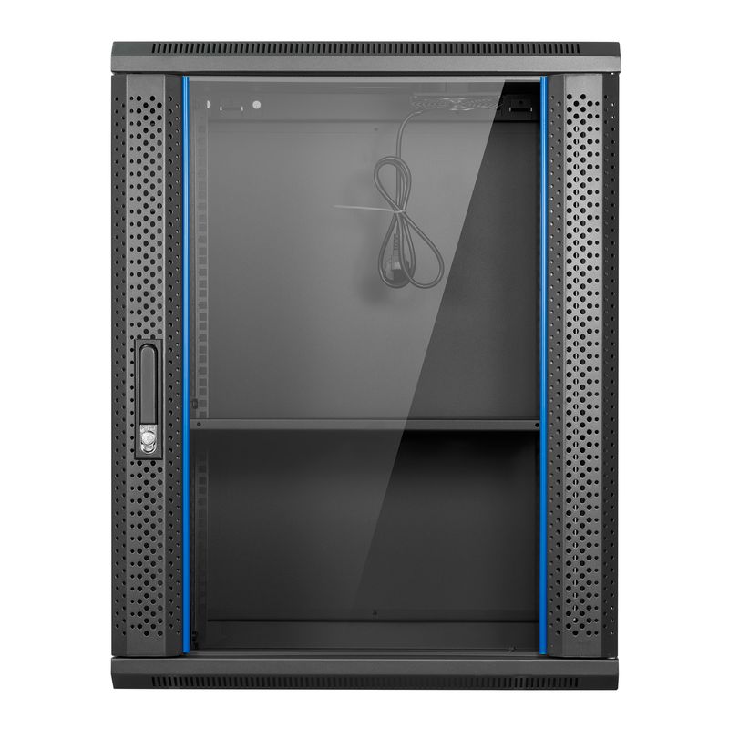 Aiten-Data-AI6615-Pensile-15U-profonditA A -600---Porta-in-vetro---Blocco-di-sicurezza---Include-vassoio-fisso-e-ventola-d