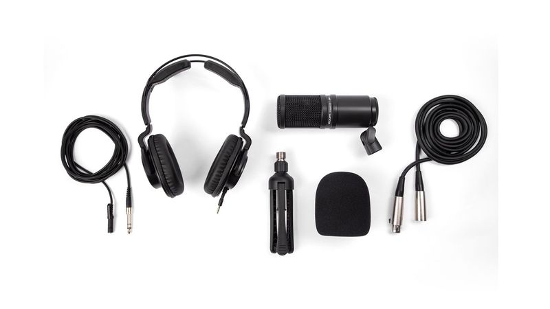 Zoom-ZDM-1PMP-Kit-Podcast-con-Microfono-Cavo-e-Cuffie-con-Treppiede