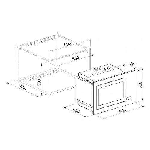 Elleci-Forno-Microonde-da-incasso-Plano-mw-Granitek-79-Grigio-Aluminium-FMSP28179WS