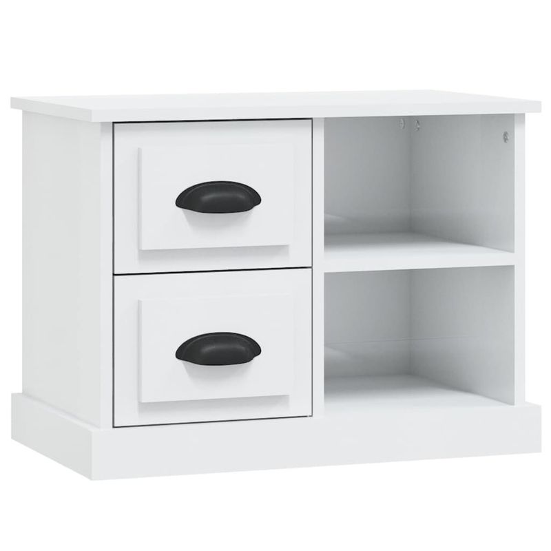 vidaXL-Comodino-Bianco-Lucido-60x355x45-cm