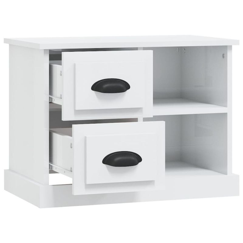 vidaXL-Comodino-Bianco-Lucido-60x355x45-cm