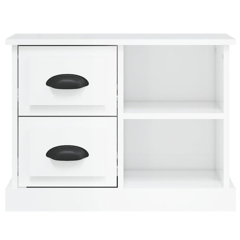 vidaXL-Comodino-Bianco-Lucido-60x355x45-cm