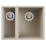 Elleci-Lavello-Incasso-2-vasche-56x44-Quadra-150-Sottotop-Keratek-Champagne-LKQ15095BSO