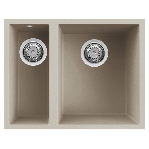 Elleci-Lavello-Incasso-2-vasche-56x44-Quadra-150-Sottotop-Keratek-Champagne-LKQ15095BSO