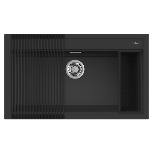 Elleci-Lavello-Incasso-1-vasca-86x51-Best-360-Bundle-Granitek-Nero-LGB36040K2