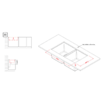 Elleci-Lavello-Incasso-2-vasche-76x435-Quadra-350-Sottotop-Granitek-Grigio-Cemento-LGQ35048BSO
