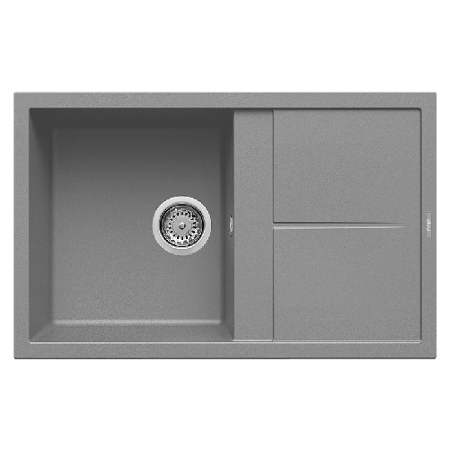 Elleci-Lavello-Incasso-1-vasca-79x50-Unico-300-Granitek-Grigio-Titanium-LMU30073