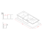 Elleci-Lavello-Incasso-2-vasche-116x50-Ego-500-Granitek-Bianco-LGE50068