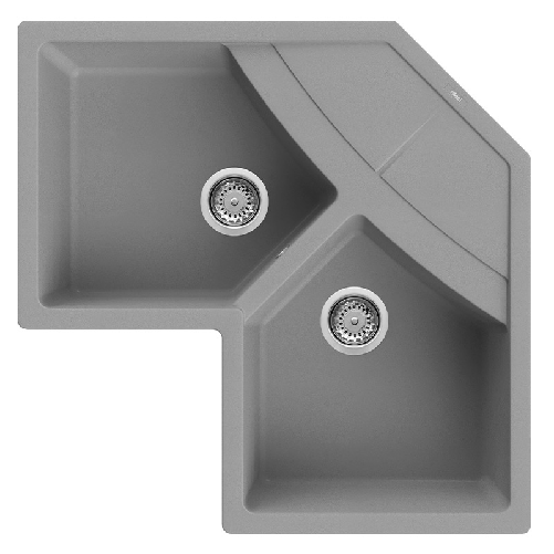 Elleci-Lavello-Angolare-da-incasso-Unico-Corner-Granitek-Grigio-Cemento-LGUCOR48