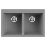 Elleci Lavello Incasso 2 vasche 79x50 Quadra 350 Granitek Grigio Titanium LMQ35073