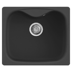 Elleci-Lavello-Incasso-1-vasca-58x50-Fox-200-Granitek-Nero-LGF20040