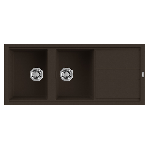 Elleci-Lavello-Incasso-2-vasche-116x51-Best-500-Granitek-Espresso-Marrone-LGB50078