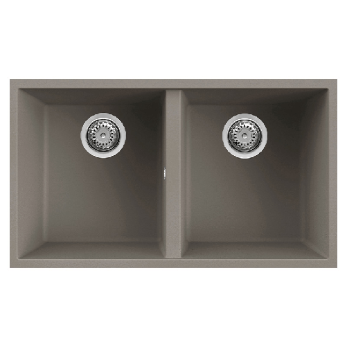 Elleci-Lavello-Incasso-2-vasche-76x435-Quadra-350-Sottotop-Keratek-Grigio-Dove-Grey-LKQ35093BSO