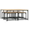 vidaXL-Tavolini-Impilabili-5-pz-Rovere-Sonoma-in-Legno-Multistrato