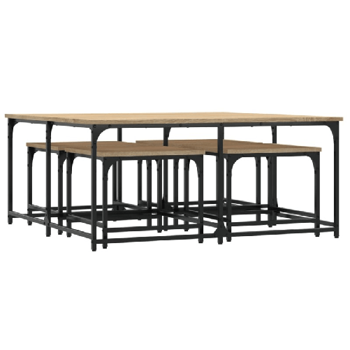 vidaXL-Tavolini-Impilabili-5-pz-Rovere-Sonoma-in-Legno-Multistrato