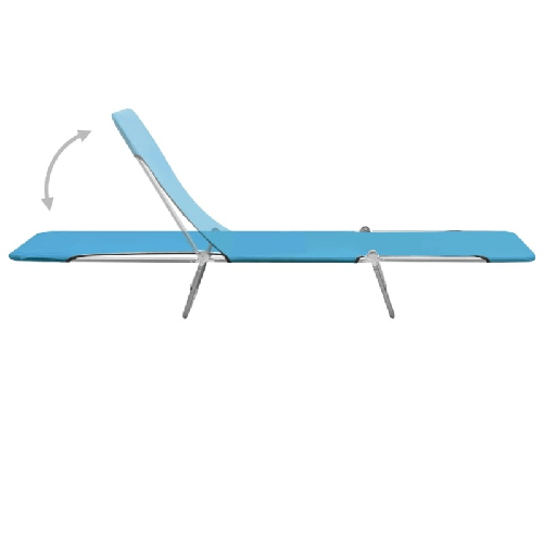 vidaXL-Lettini-Prendisole-Pieghevoli-2pz-in-Acciaio-e-Tessuto-Blu
