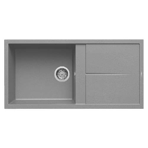 Elleci-Lavello-Incasso-1-vasca-100x50-Unico-480-Granitek-Grigio-Cemento-LGU48048