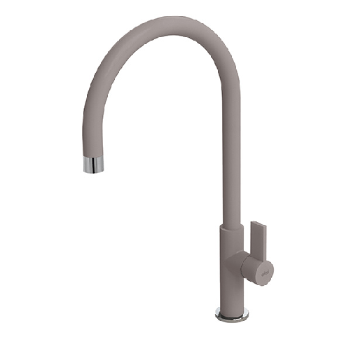 Elleci-Rubinetto-Miscelatore-Cucina-Volta-Granitek-Grigio-Tortora-MGKVTA43