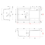 Elleci-Lavello-Incasso-1-vasca-78x435-Easy-290-Granitek-Grigio-Tortora-LGY29043