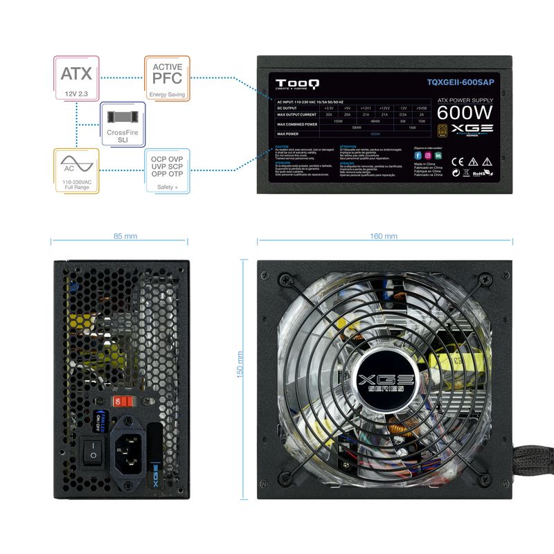 TooQ-TQXGEII-600SAP-alimentatore-per-computer-600-W-20-4-pin-ATX-ATX-Nero