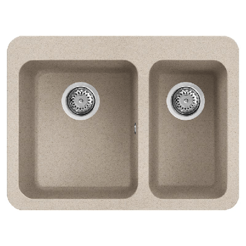 Elleci-Lavello-Incasso-2-vasche-70x53-Fox-330-Granitek-Avena-LGF33051BTP