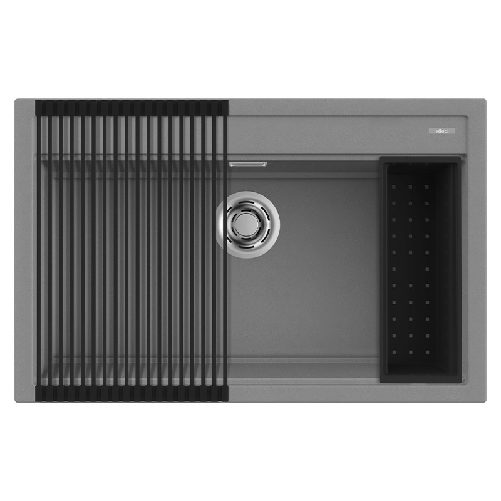 Elleci-Lavello-Incasso-1-vasca-79x51-Best-130-Bundle-Granitek-Grigio-Titanium-LMB13073K2