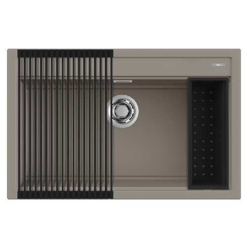 Elleci-Lavello-Incasso-1-vasca-79x51-Best-130-Bundle-Keratek-Grigio-Dove-Grey-LKB13093K2