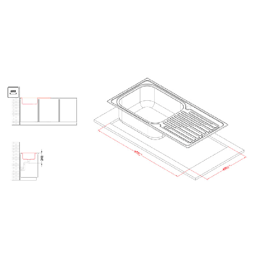 Elleci-Lavello-Incasso-1-vasca-100x50-Vasca-a-Sinistra-Sky-480-Satinata-Acciaio-Inox-LIK480SACSX