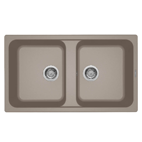 Elleci-Lavello-Incasso-2-vasche-86x50-Life-450-Granitek-Grigio-Tortora-LG245043