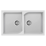 Elleci Lavello Incasso 2 vasche 86x50 Ego 450 Granitek Bianco LGE45068