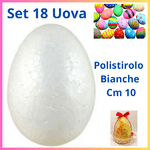 Set 18 Uova in polistirolo decorazioni buona pasqua uovo cm 10 da colorare festa party decorare
