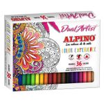 Alpino Pacchetto di esperienza a colori Dual Artist Alpine Dual Artist di 36 marcatori - doppio punt