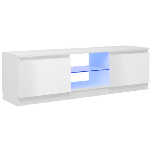vidaXL-Mobile-Porta-TV-con-Luci-LED-Bianco-Lucido-120x30x355-cm