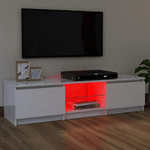 vidaXL-Mobile-Porta-TV-con-Luci-LED-Bianco-Lucido-120x30x355-cm