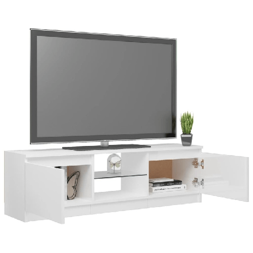 vidaXL-Mobile-Porta-TV-con-Luci-LED-Bianco-Lucido-120x30x355-cm