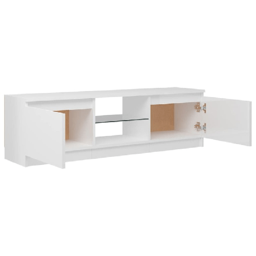 vidaXL-Mobile-Porta-TV-con-Luci-LED-Bianco-Lucido-120x30x355-cm