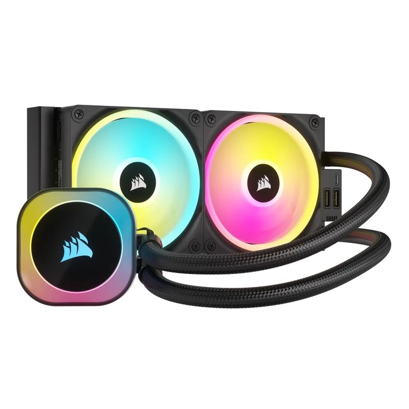 Corsair-H100I-Processore-Kit-di-raffreddamento-a-liquido-12-cm-Nero--Corsair-iCUE-LINK-H100i-240mm-RGB-Liquid-CPU-Cooler