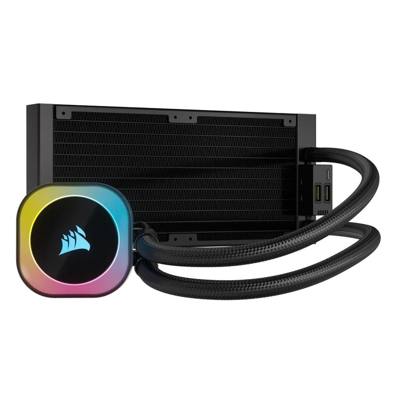 Corsair-H100I-Processore-Kit-di-raffreddamento-a-liquido-12-cm-Nero--Corsair-iCUE-LINK-H100i-240mm-RGB-Liquid-CPU-Cooler