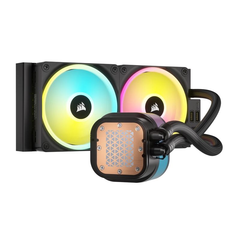 Corsair-H100I-Processore-Kit-di-raffreddamento-a-liquido-12-cm-Nero--Corsair-iCUE-LINK-H100i-240mm-RGB-Liquid-CPU-Cooler