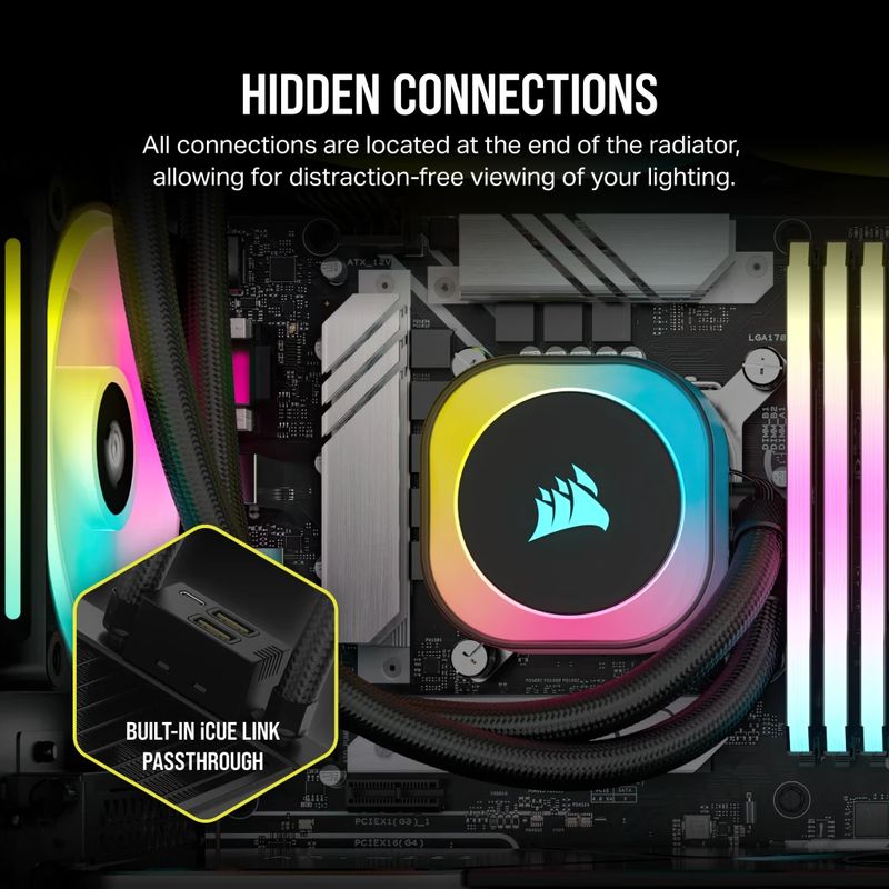 Corsair-H100I-Processore-Kit-di-raffreddamento-a-liquido-12-cm-Nero--Corsair-iCUE-LINK-H100i-240mm-RGB-Liquid-CPU-Cooler
