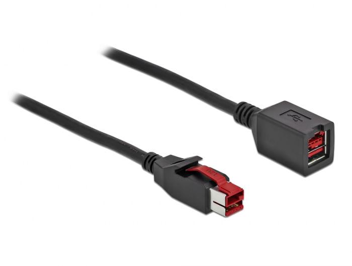 DeLOCK---PoweredUSB-extension-cable---USB-PlusPower--24-V---M--bis-USB-PlusPower--24-V---W--50m---Schwarz--85989-