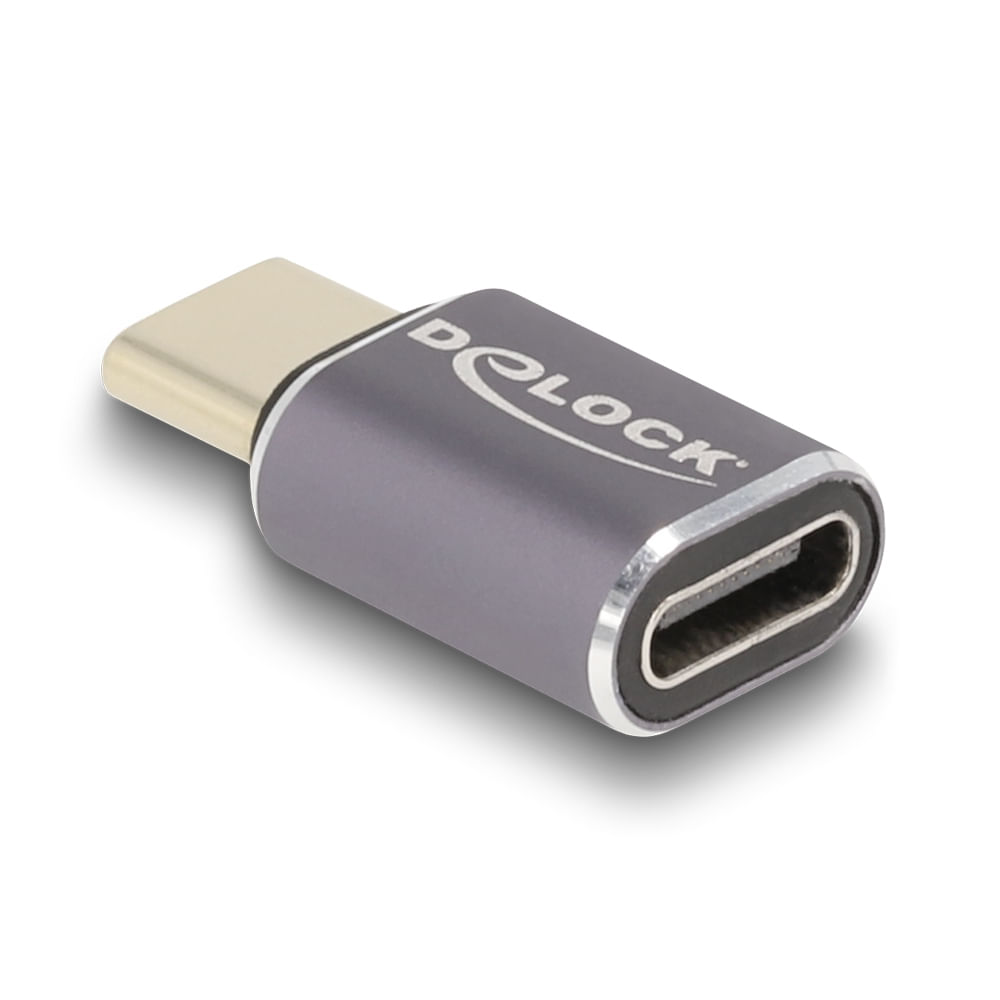 DeLOCK USB Adattatore 40 Gbps USB Type-C PD 3.0 100 W maschio per protezione porta femmina 8K 60 Hz metallo