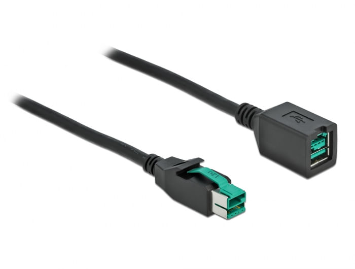 DeLOCK---PoweredUSB-extension-cable---USB-PlusPower--12-V---M--bis-USB-PlusPower--12-V---W--40m---Schwarz--85983-