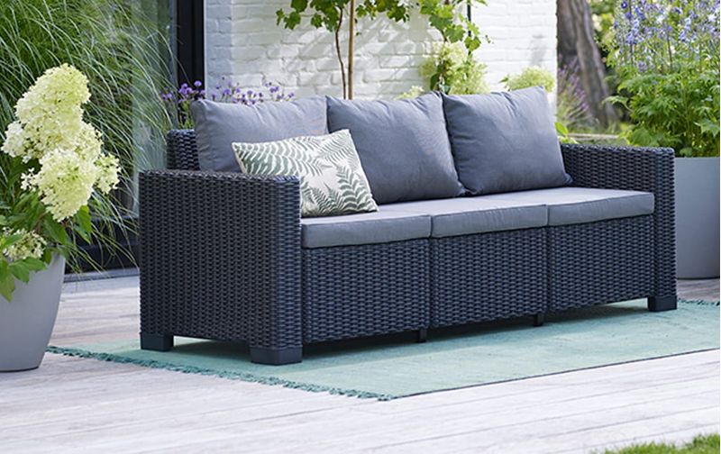 CALIFORNIA-SOFA-3-SEATER-CON-CUSCINI-SEDUTA-SCHIENALE---198X68X715H---ROUND-WICKER-6-MM---GRAFITE-------