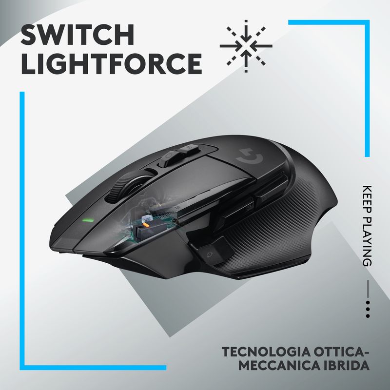 Logitech-G-G502-X-LIGHTSPEED---Mouse-Gaming-Wireless-Ottico